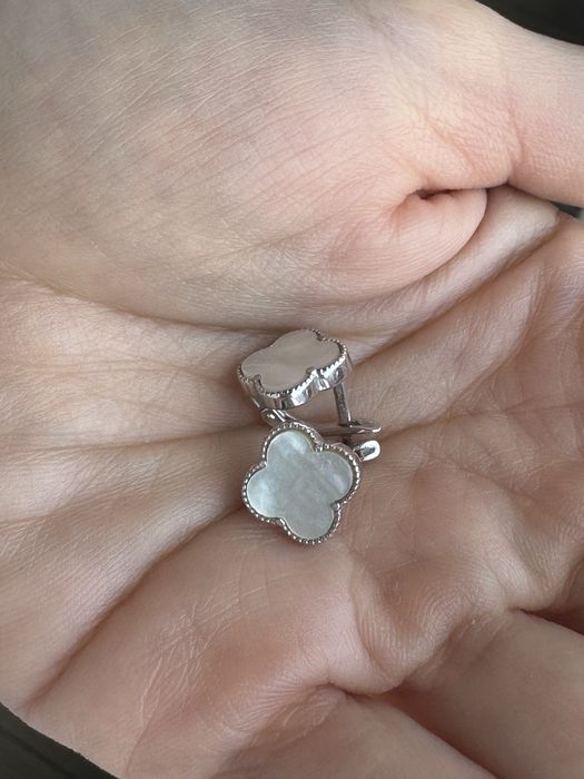 Сережки Van cleef біле золото