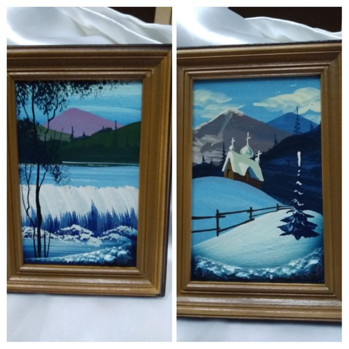 Картина маслом объемная " Карпаты ".