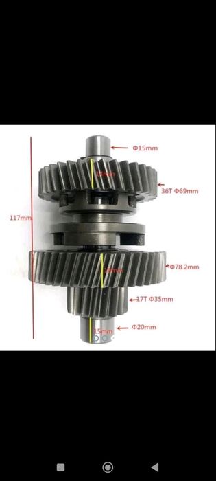 Вал коробки передач редуктора квадроцикла (шестерня)ATV 150-200cc.