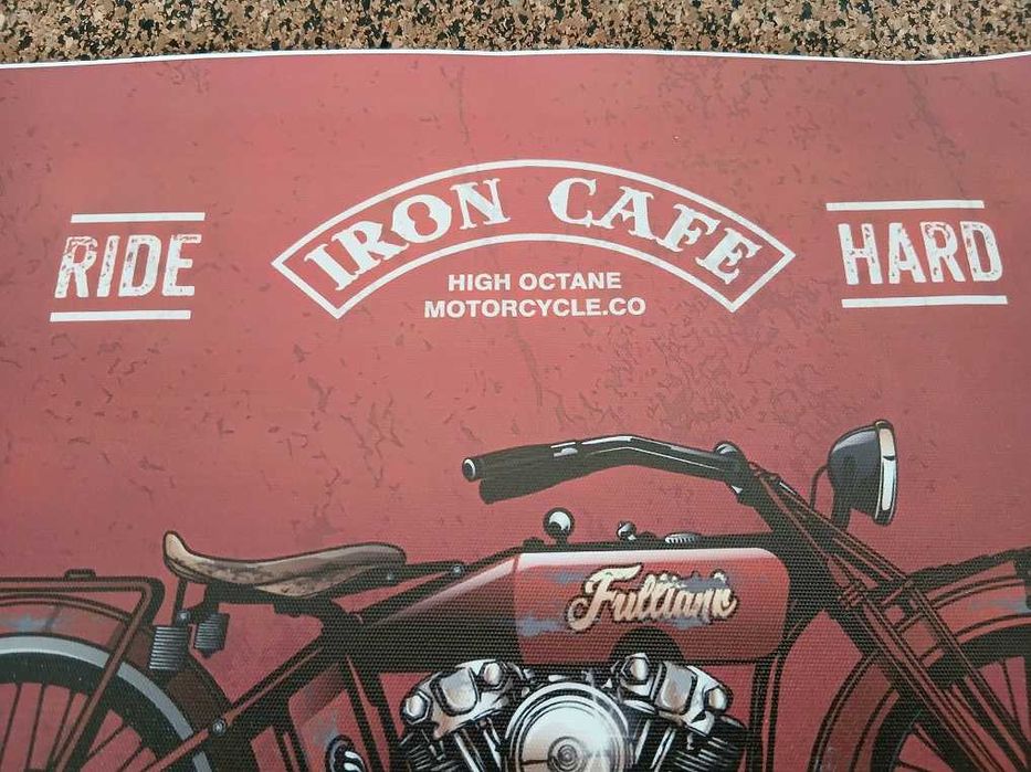 Poster - Moto Vintage Iron Café (tela 30x30 cm)