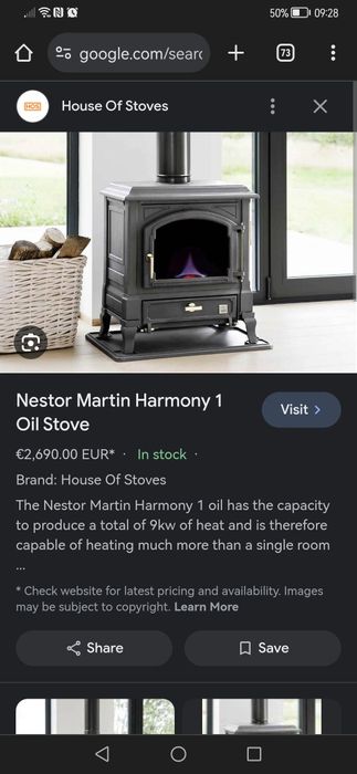 Żeliwny kominek fracuski na olej EFEL harmony 1