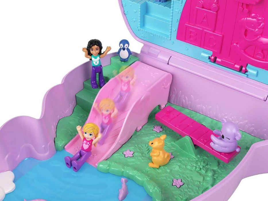 Zestaw Polly Pocket Torebka kangurek składany domek figurki