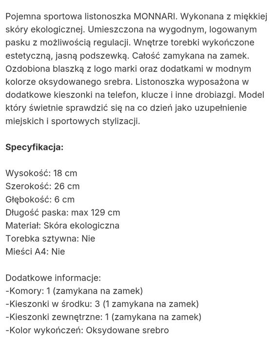 Torebka listonoszka Monnari mała czarna