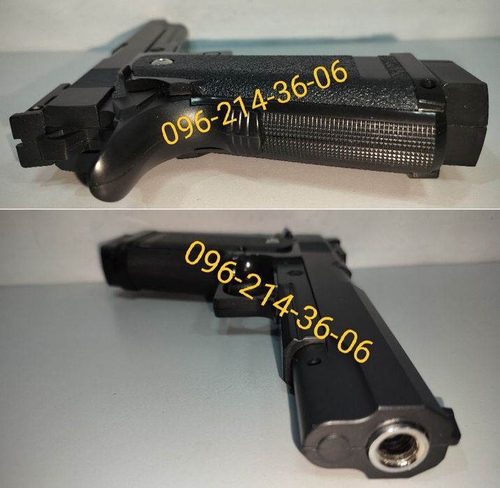Детский металлический пистолет Colt 1911 с кобурой стреляет