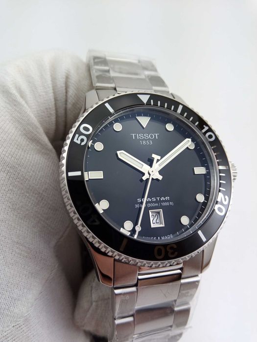 Швейцарские мужские часы Tissot Seastar 1000 40мм сапфир антиблик 300м