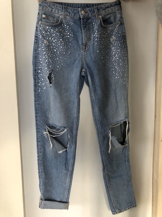 Mom jeans h&m 36 z krysztalkami