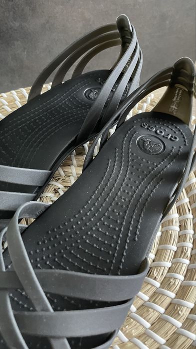 Crocs sandały huarache flat czarne W8 38/39