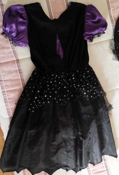 Vestido Halloween Bruxinha 7-10 Anos Chapeu