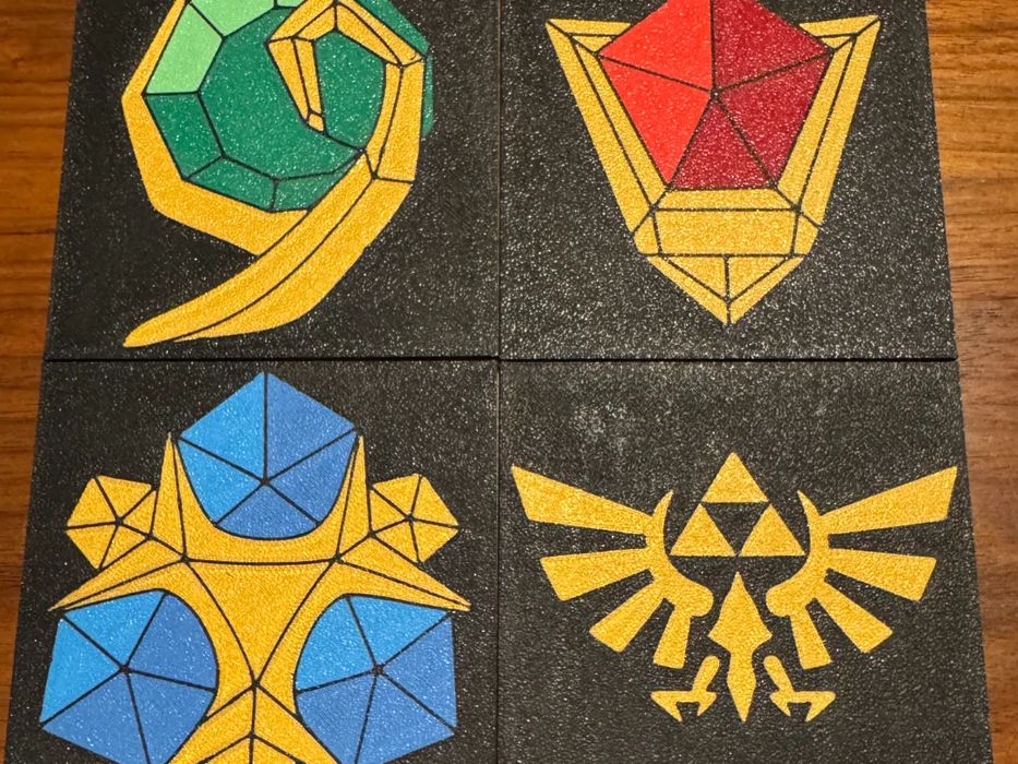 Conjunto de 4 Bases para Copos 'Pedras Espirituais' Ocarina Of Time