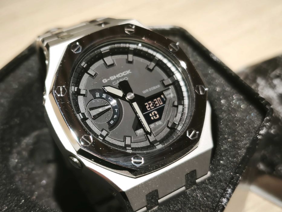 Zegarek CASIO G-SHOCK Oryginał FULLMETAL Stalowa bransoleta papiery