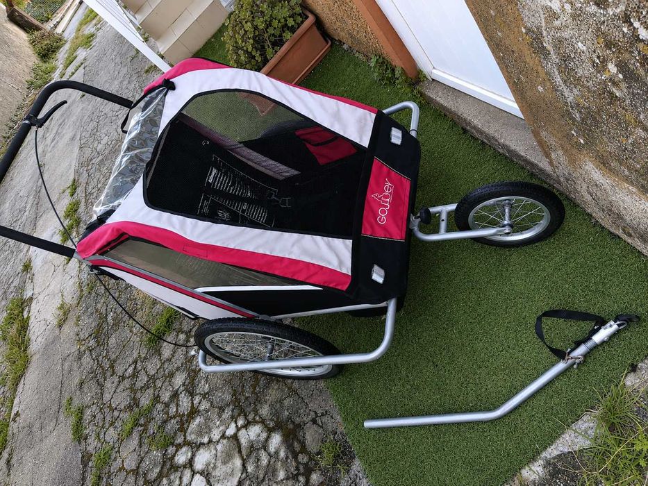 TUK TUK 2 em 1 ___ atrelado bicicleta ou carrinho de transporte 2x crianças ou animais