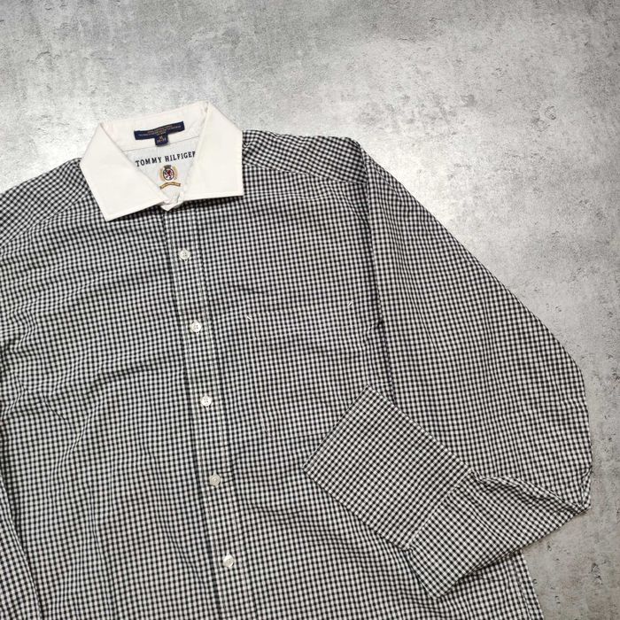 MĘSKA PREMIUM Elegancka Koszula Kratka Garniturowa Tommy Hilfiger Logo