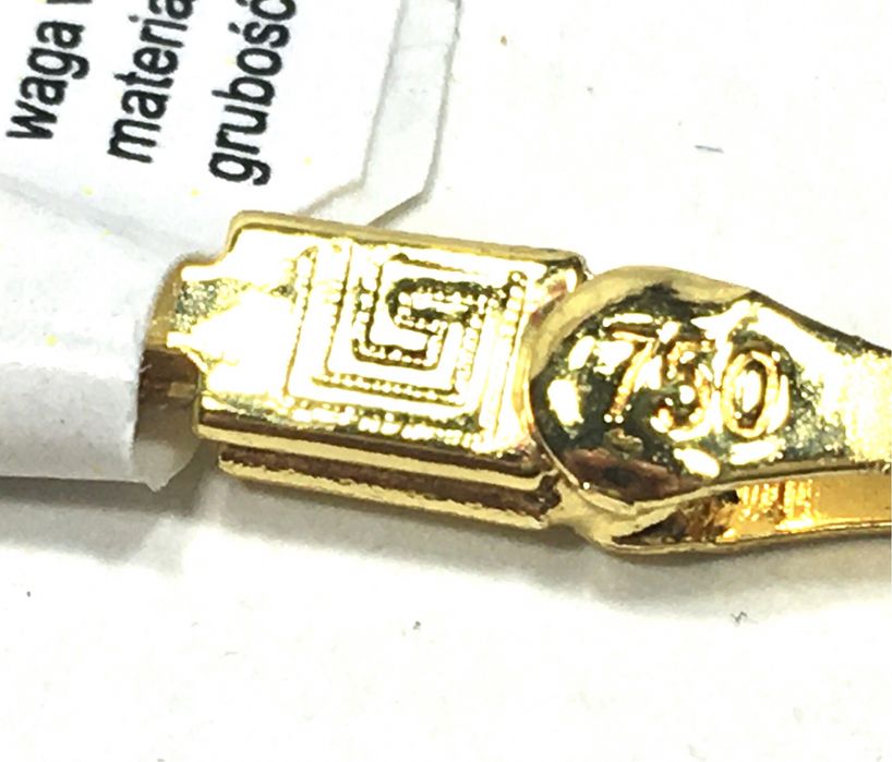 Złoty, damski łańcuszek VERSACE EROS pozłacany ogniowo 18K bita próba