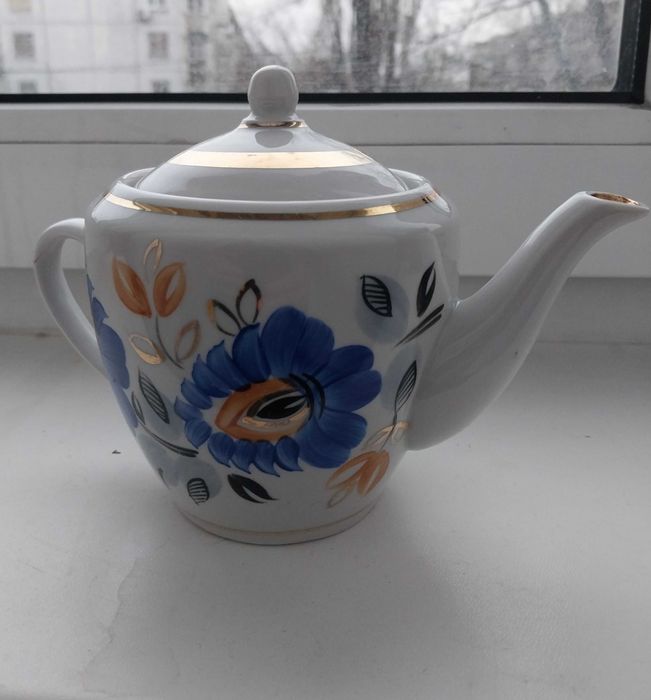 Чайник заварник 0,5л, ручная роспись кобальт, винтаж Полонное (Киев )