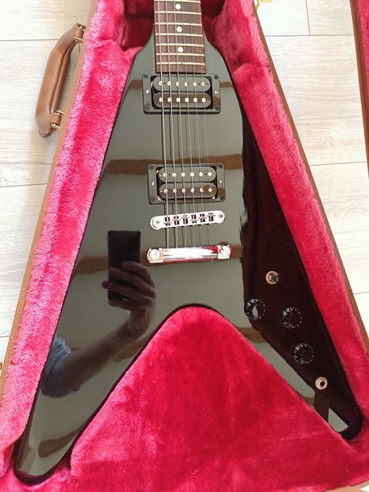 Gitara Elektryczna Gibson 80's Flying V EB Ebony 2020 r. - Nowy/Okazja/Wyprzedaż