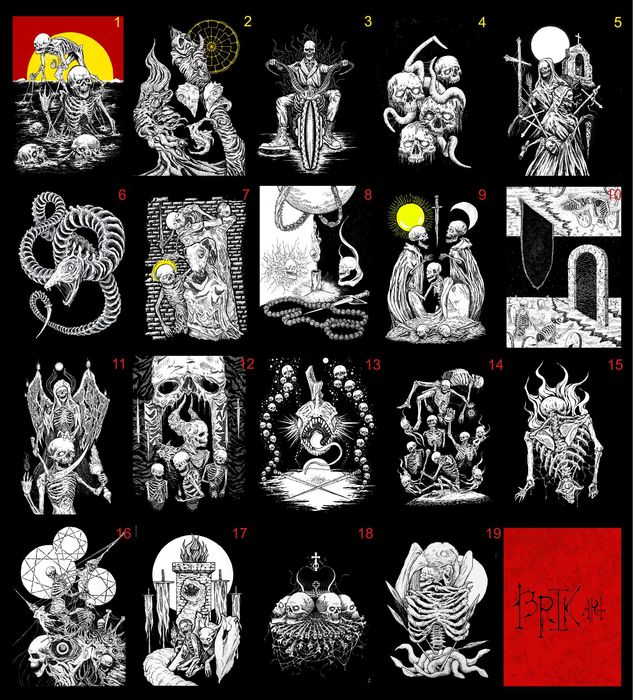 Принт. (Блэк метал арт, дэт метал арт, черепа)