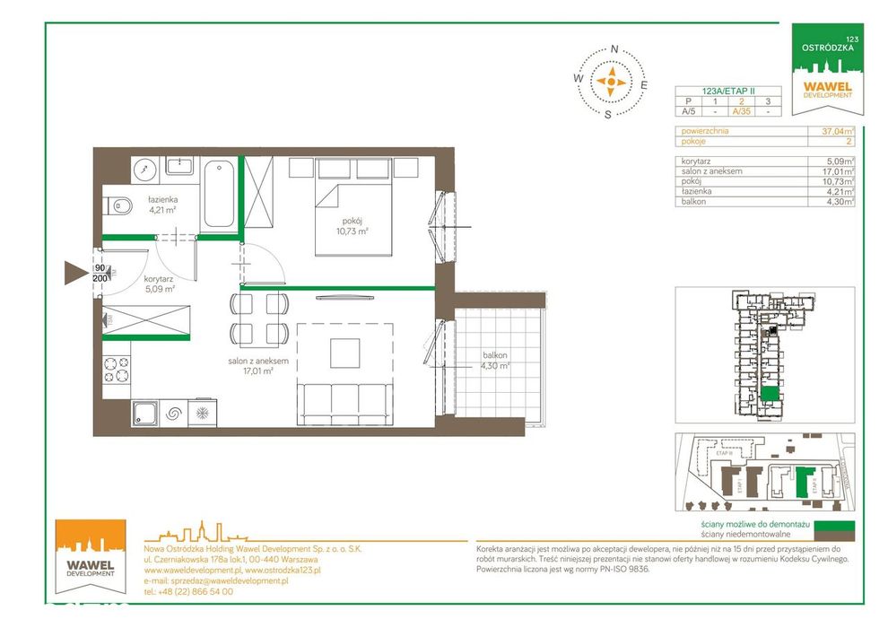 2-pokojowe mieszkanie 36 m² + balkon Bez Prowizji - Widok 2