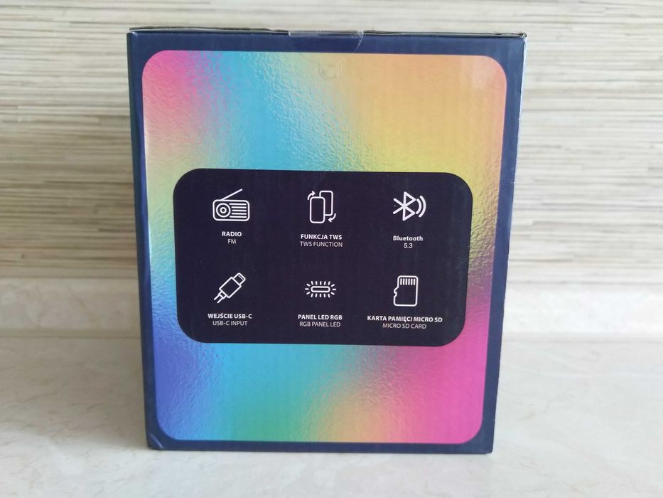 NOWY Głośnik Bezprzewodowy 5W BT 5.3 RGB Radio FM usb micro-sd FOREVER