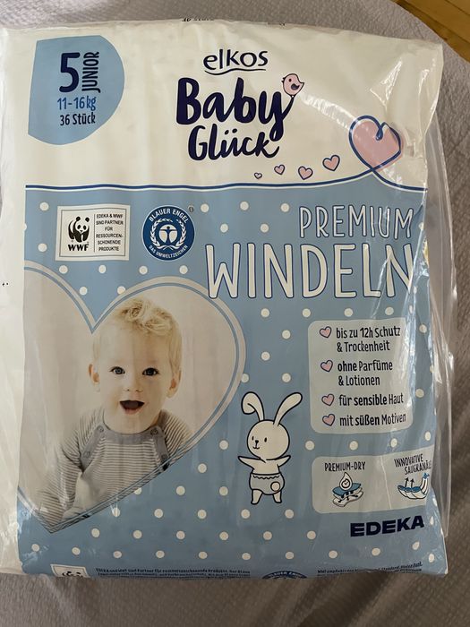 Підгузкипреміум 5 розмір elkos , 106 шт