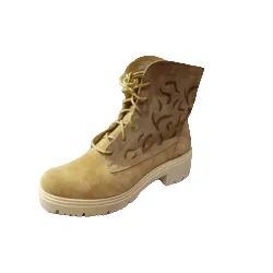 BnW jasnobrązowe skórzane BOTKI creepersy zapięcie sznurowane