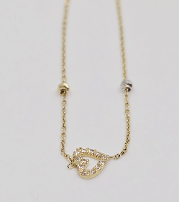 Złota bransoletka z sercem próba 585 14k