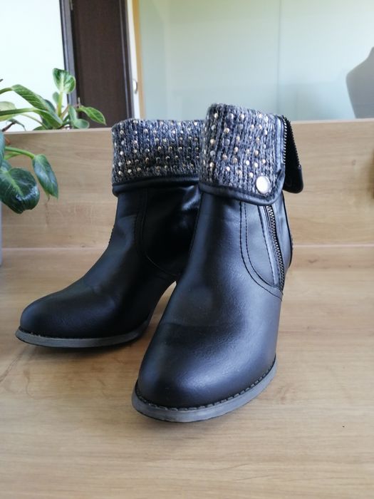 Buty kozaki czarne damskie 38 ocieplane