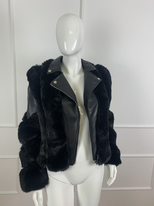 Kurtka damska skorzana ramoneska z futerkiem S M L XL