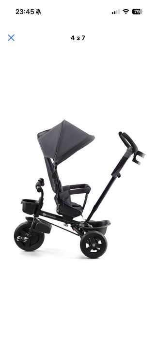Дитячий триколісний велосипед новий Kinderkraft Aveo Malachite Gray