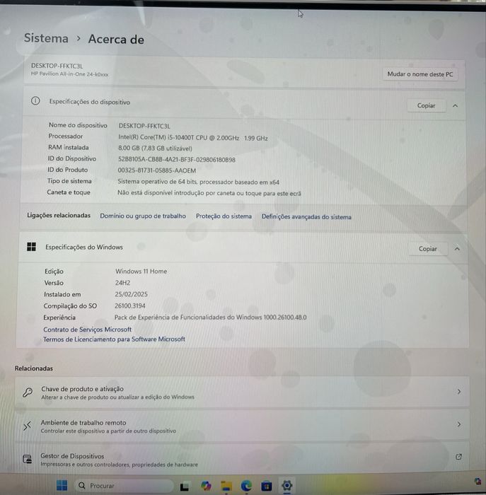 HP Pavilion All-in-One| 16GB RAM | 500GB NVMe | MX530 2GB | LOJA