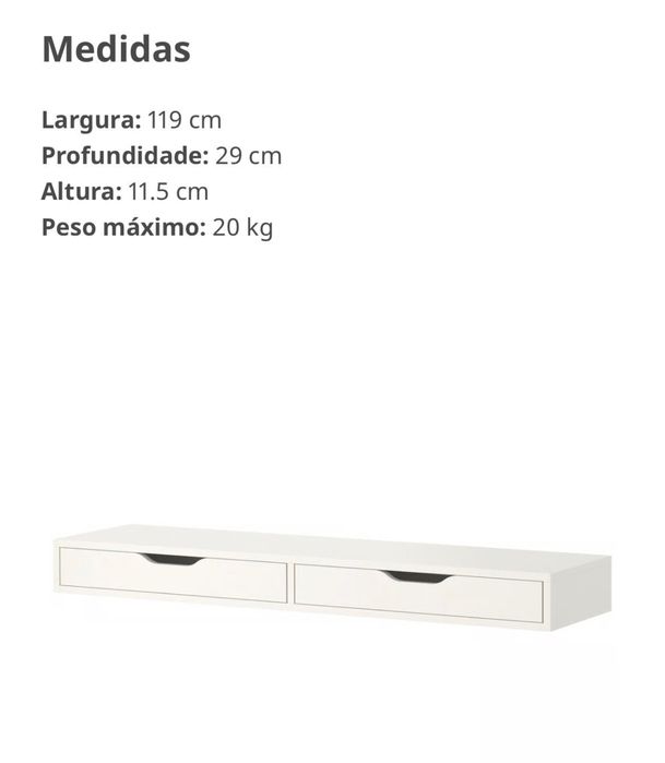 Estante com duas gavetas
