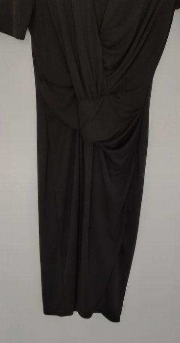 Sukienka elegancka na imprezę karnawał wieczorek bal zakładkę czarna L