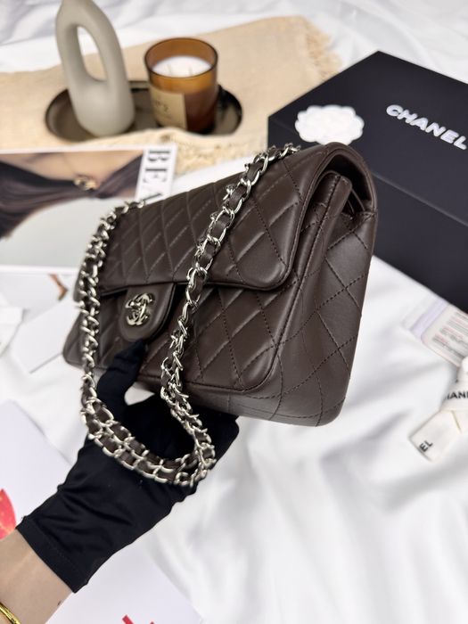 Сумка Chanel Chocolate шкіра | шоколадна | срібна і золота фурнітура