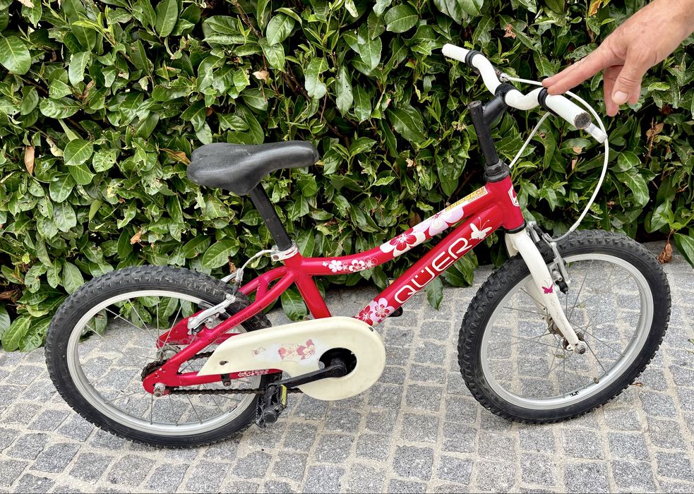 Bicicleta de Criança QUER Rosa + Rodinhas.