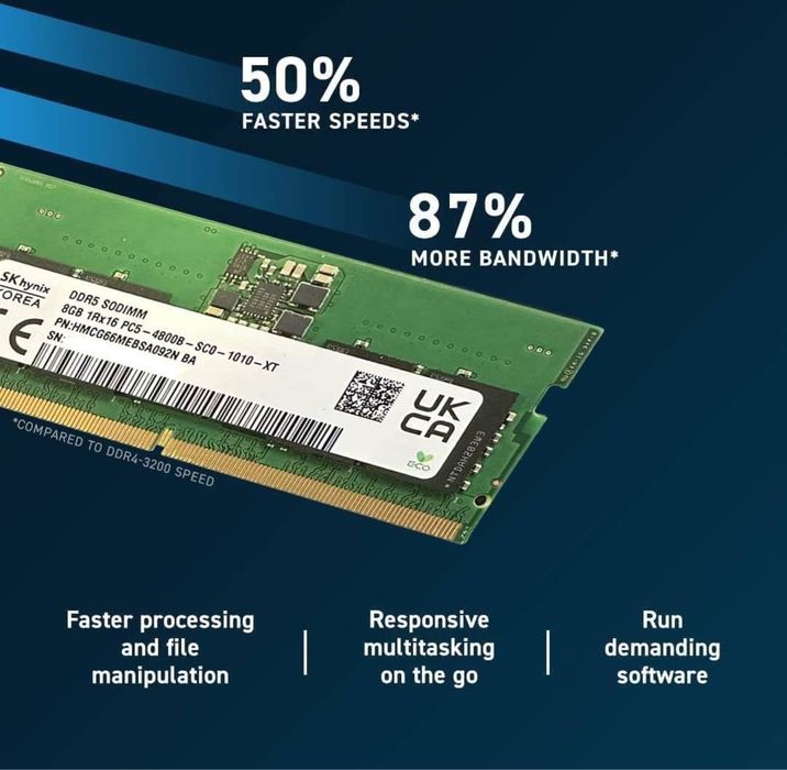 SK Hynix 8GB DDR5 4800MHz SODIMM Non-ECC Unbuffered Laptop Memory RAM
