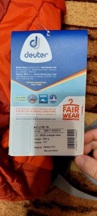 Новый Рюкзак Deuter AC Lite 18