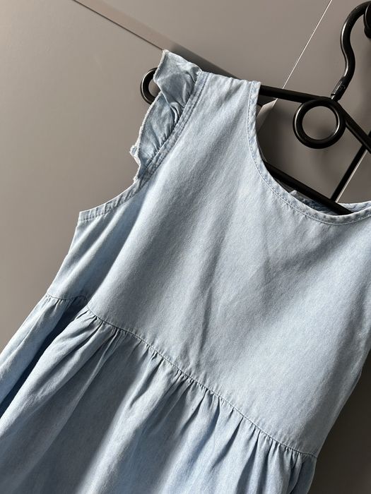 Sukienka dzinsowa 152 cienki jeans piekna