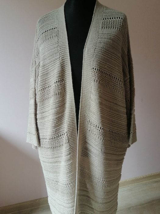 Beżowy, ażurowy kardigan, R. L
