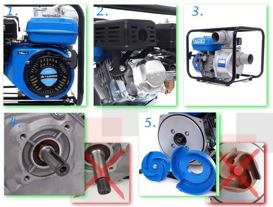 6,5HP max 3600l/h Motopompa spalinowa 2' pompa spalinowa do wody 2"