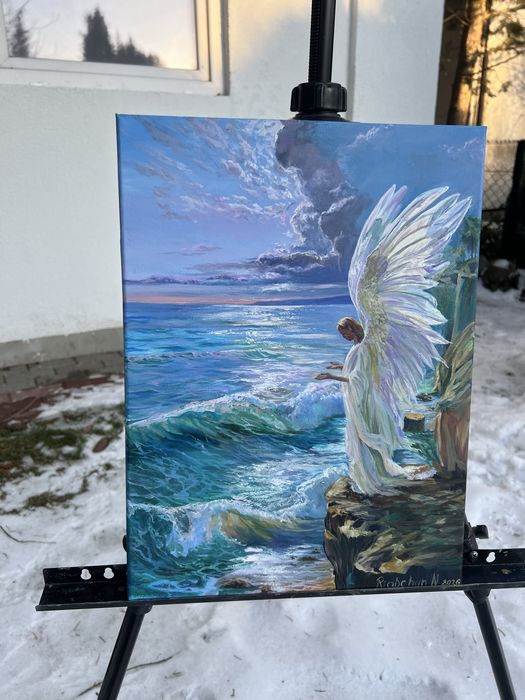 Obraz olejny Anioł nad morzem 40*30