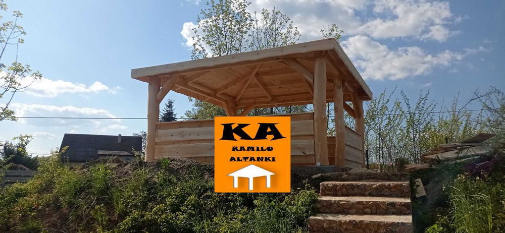 Altana na grubym balu altanka altanki ogrodowe