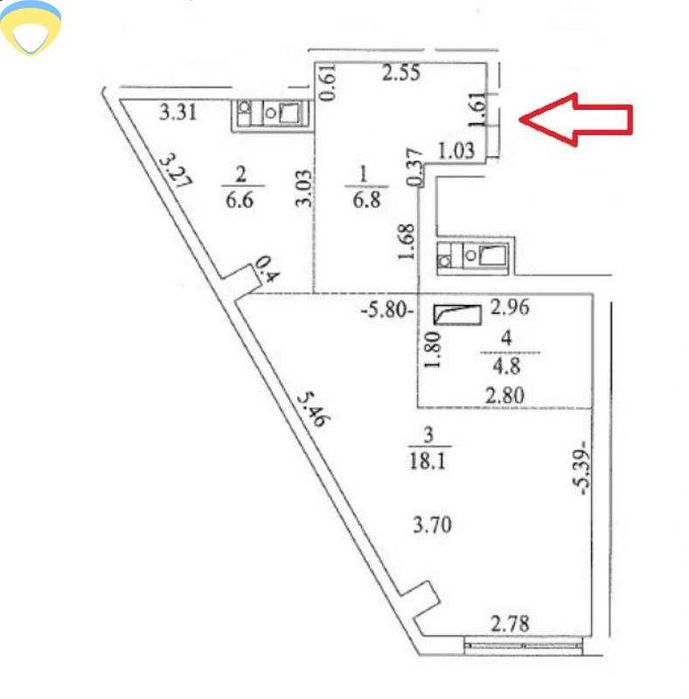 1-комнатная квартира по адресу Байдукова пер. (площадь 36 м²) - Atlanta.ua - фото 7