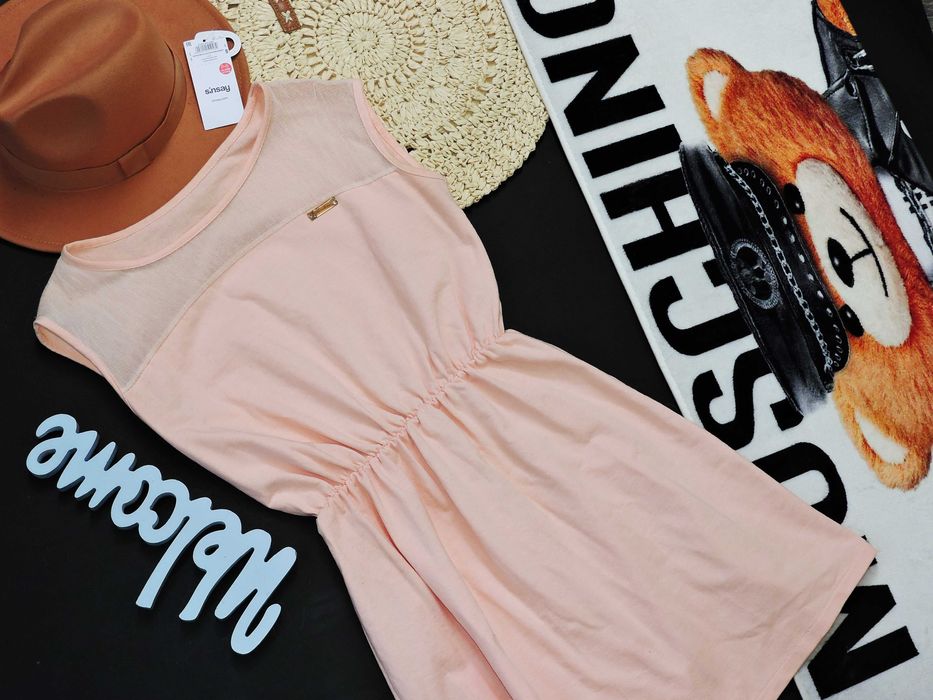 Fashion Letnia sukienka bawełna siateczka S/M