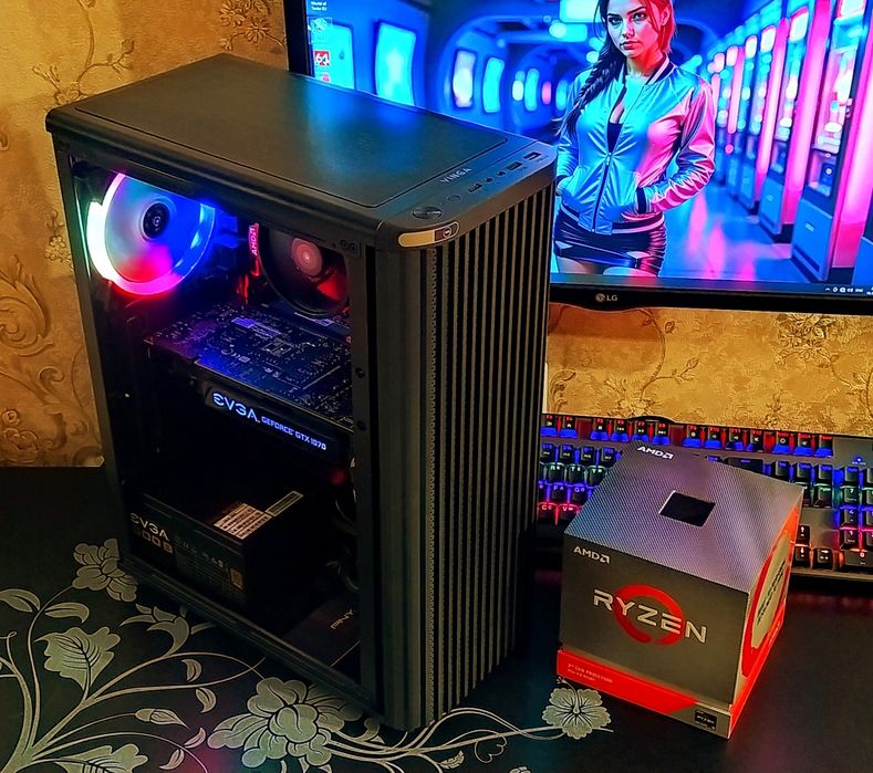 Ryzen 5 2600/GTX1070/ B350/ 16Gb  DDR4 SSD игровой компьютер ПК
