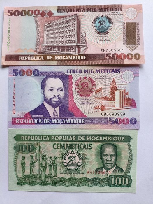 Notas Meticais Moçambique