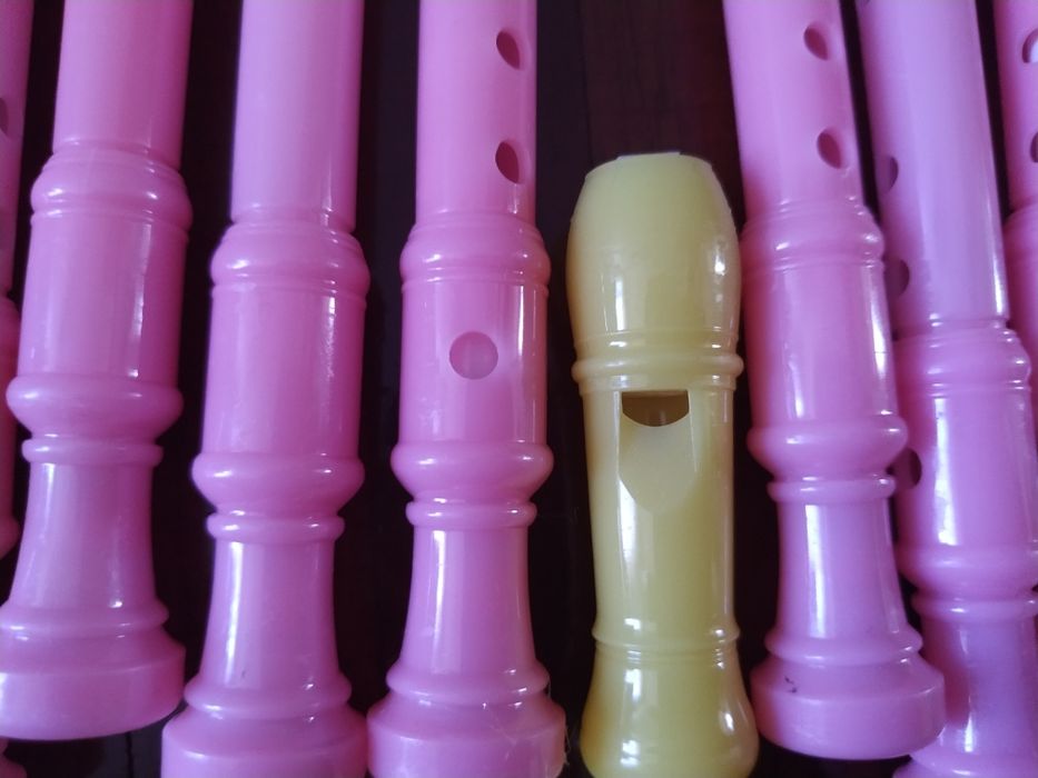 Caneta, em forma de flauta com apito com oferta de saco