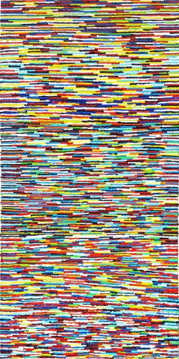 Obraz olejny na płótnie – 60 x 120 cm – nowoczesna abstrakcja 3D