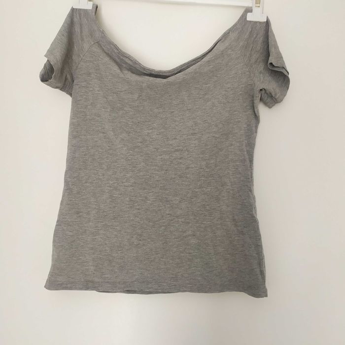 Bluzka hiszpanka szara z bawełny H&M, rozmiar M