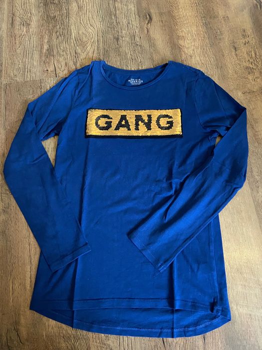 Bluzka z dwustronnymi cekinami długi rękaw 158 cm