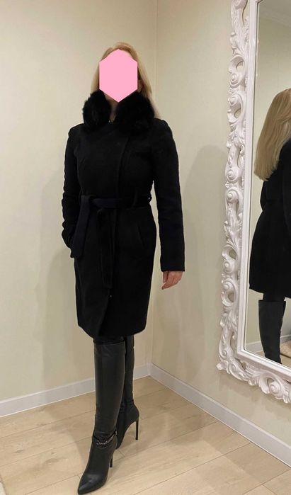 Чорне пальто альпака розмір M, стан нового