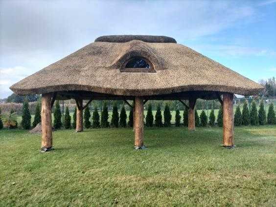 Altana ogrodowa, kryta strzechą. Dostawa i montaż cały kraj. Promocja.